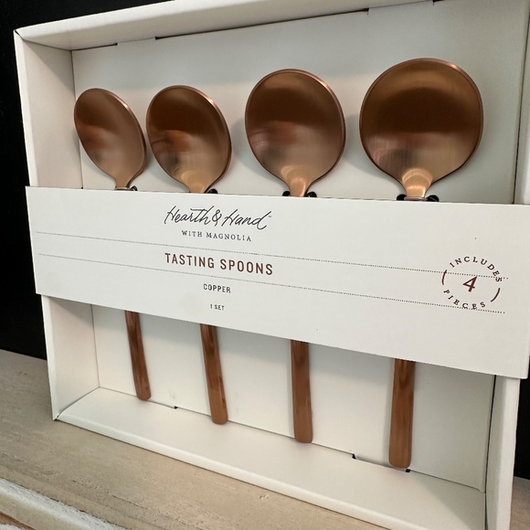 Hearth & Hand Magnolia Stainless Steel Tasting Spoons Copper Finish Set of 4 - Picture 6 of 9